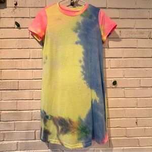 Colorful Tie-Dye T-Shirt Dress